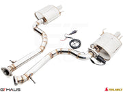 Premium performance exhaust system for Lexus GS 350 F-Sport (RWD) 2012+, featuring stainless steel construction and electronic valve control.
