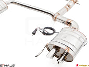 Premium performance exhaust system for Lexus IS-F V8 Sedan, featuring stainless steel construction and electronic valve control.