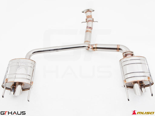 Premium stainless steel exhaust system for Lexus IS-F V8 Sedan, enhancing performance and sound. Perfect fit for 2008-2013 models.