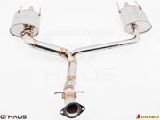 Premium performance exhaust system for Lexus IS-F V8 Sedan, featuring stainless steel construction and dual mufflers.
