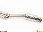 Premium stainless steel exhaust system for Lexus IS-F V8 Sedan, featuring high-performance design and durability.