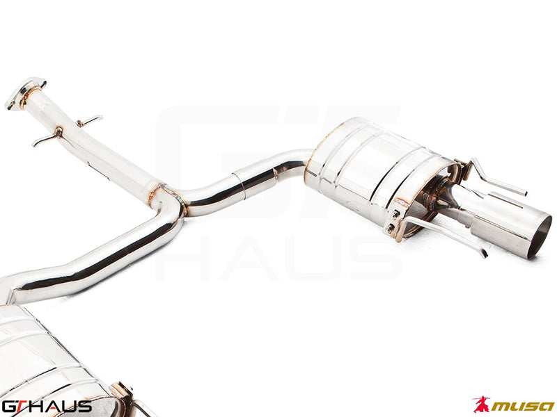 Premium exhaust system for Lexus IS 250/350 V6 Sedan, featuring stainless steel construction and enhanced performance design.