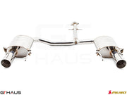Premium performance exhaust system for Lexus IS 250/350 V6 sedan, featuring polished stainless steel construction and dual tips.