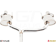 Premium exhaust system for Lexus IS 250/IS 350 V6 sedan, featuring polished stainless steel and dual tips for enhanced performance.