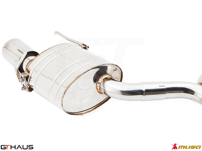 Premium exhaust system for Lexus IS 250/350 V6 sedan, featuring polished stainless steel construction and enhanced performance.