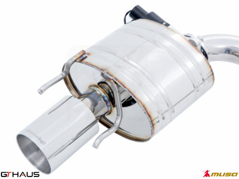 Premium exhaust system for Lexus IS 250/350/350 F-Sport AWD, featuring stainless steel construction and electronic valve control.