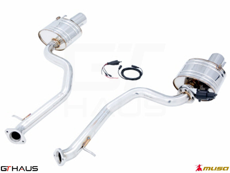 Premium exhaust system for Lexus IS 250/350/350 F-Sport AWD (2014+) featuring stainless steel construction and electronic valve control.