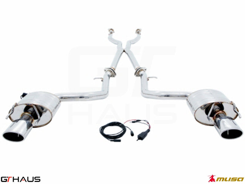 Premium performance exhaust system for Lexus IS 250/350/350 F-Sport AWD (2014+) featuring polished stainless steel construction.