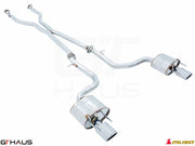 Premium performance exhaust system for Lexus IS 250/350/350 F-Sport AWD (2014+) with polished stainless steel finish.