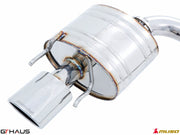 Premium exhaust system for Lexus IS 250/350/350 F-Sport (AWD) 2014+, featuring polished stainless steel construction.