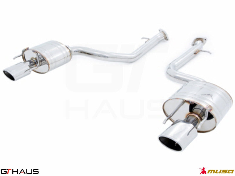 Premium performance exhaust system for Lexus IS 250/350/350 F-Sport (AWD) 2014+, featuring polished stainless steel construction.