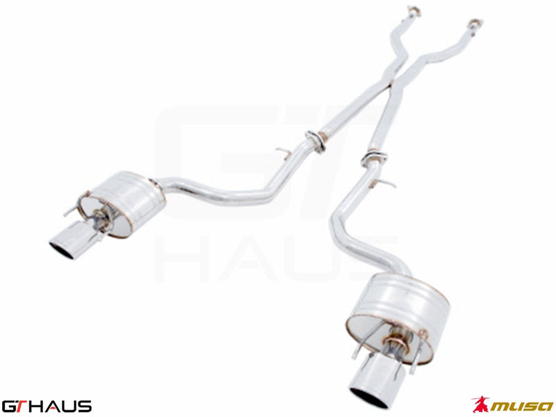 Premium performance exhaust system for Lexus IS 250/350/350 F-Sport AWD, featuring stainless steel construction and enhanced sound.