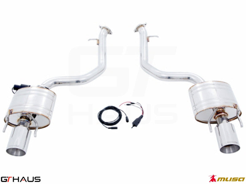 Premium performance exhaust system for Lexus IS 250/350/350F-sport (RWD) 2014+, featuring stainless steel construction.