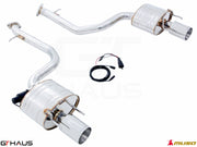 Premium performance exhaust system for 2014+ Lexus IS 250/350/350 F-Sport, featuring stainless steel construction and electronic valve control.
