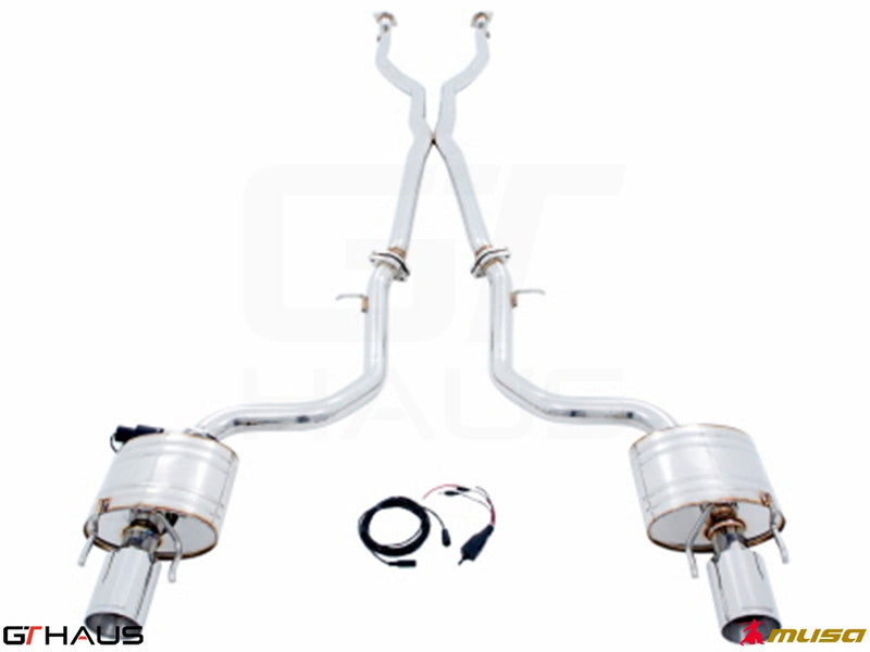 Premium performance exhaust system for Lexus IS 250/350/350F-sport (RWD) 2014+, featuring stainless steel construction.