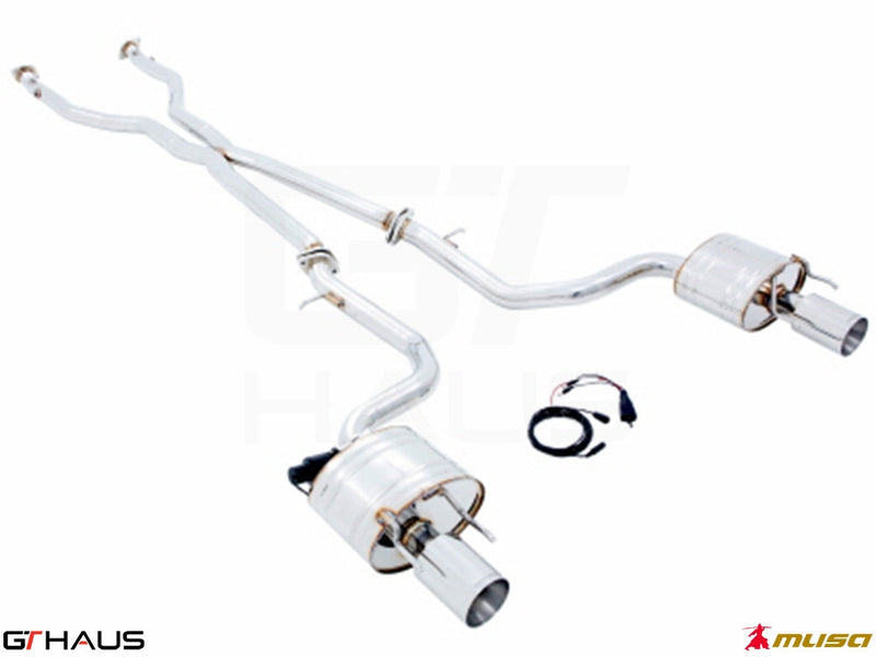 Premium performance exhaust system for Lexus IS 250/350/350 F-Sport (RWD) 2014+, featuring stainless steel construction.