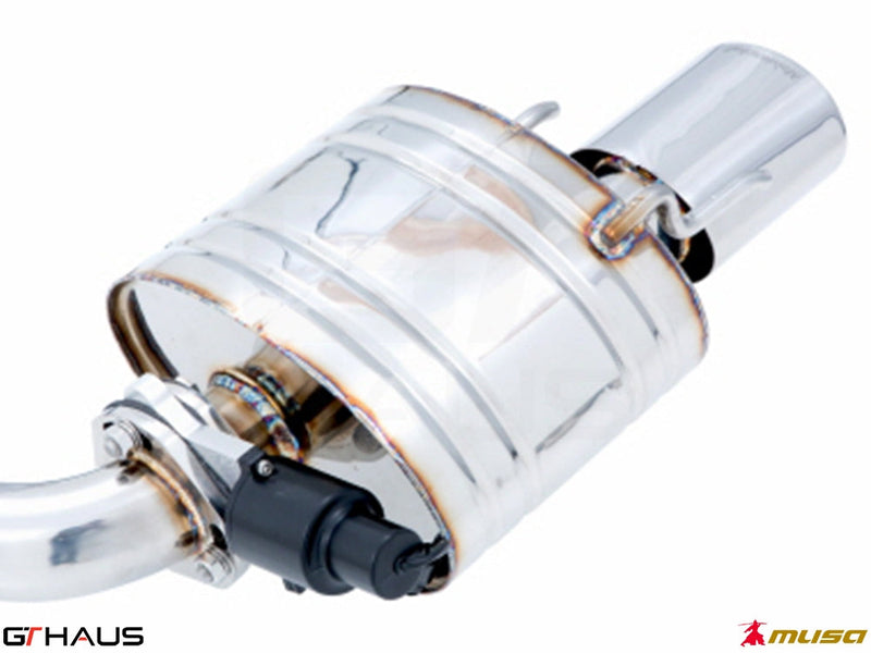 Premium exhaust system for Lexus IS 250/350/350 F-Sport (RWD) 2014+, featuring polished stainless steel and electronic valve control.
