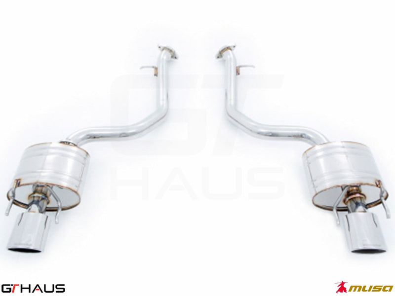 Premium exhaust system for Lexus IS 250/350/350F-sport (RWD) 2014+, featuring polished stainless steel construction.