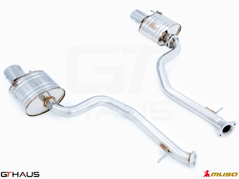 Premium performance exhaust system for Lexus IS 250/350/350 F-Sport (RWD) 2014+, featuring stainless steel construction.