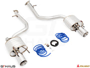 Premium performance exhaust system for 2021+ Lexus IS350 F-Sport AWD, featuring stainless steel construction and enhanced sound.