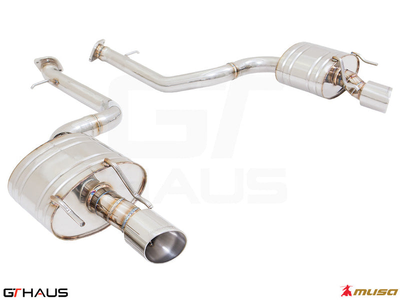 Premium performance exhaust system for 2021+ Lexus IS350 F-Sport AWD, featuring stainless steel construction and enhanced sound.