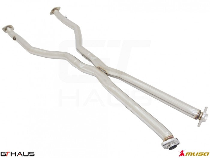 Cat-back LSR pipe for 2021+ Lexus IS350 F-Sport RWD, featuring a high-performance stainless steel design.
