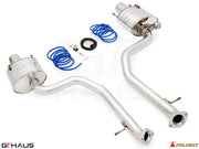 Premium performance exhaust system for 2021+ Lexus IS350 F-Sport RWD, featuring stainless steel construction and electronic valve control.
