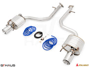 Premium performance exhaust system for 2021+ Lexus IS350 F-Sport RWD, featuring stainless steel construction and electronic valve control.