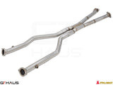 Cat-back LSR pipe for Lexus IS500 (V8) 2021+, featuring front and mid sections in high-quality stainless steel.