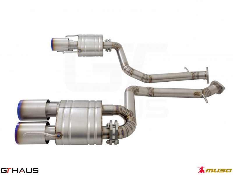 Premium performance exhaust system for Lexus IS500 V8, featuring stainless steel construction and electronic valve control.