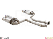 Premium stainless steel exhaust system for Lexus IS500 V8, enhancing performance and sound with precision engineering.