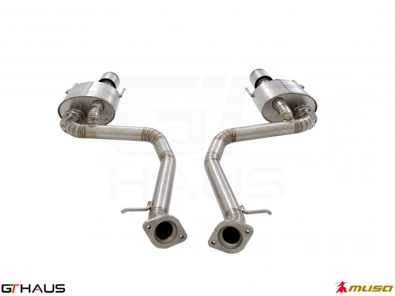 Premium performance exhaust system for Lexus IS500 (V8) 2021+, featuring stainless steel construction and electronic valve control.