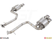 Premium performance exhaust system for Lexus IS500 V8 (2021+) featuring stainless steel construction and dual tips.