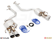 Premium exhaust system for 2021+ Lexus IS350 F-Sport AWD, featuring stainless steel construction and electronic valve control.