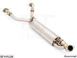 Lexus LX series 2022+ Cat-Back LSR pipe with EVC control, featuring polished stainless steel construction and dual exit design.