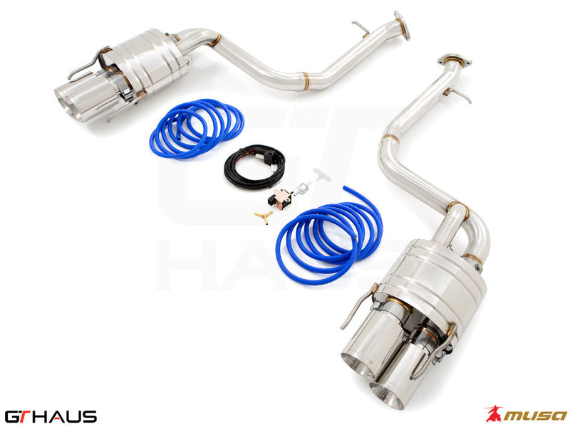 Premium performance exhaust system for Lexus RC-F (V8) 2014+, featuring stainless steel construction and electronic valve control.