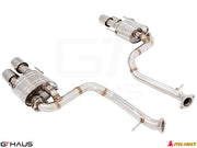 Premium performance exhaust system for Lexus RC-F (V8) 2014+, featuring stainless steel construction and dual tips.