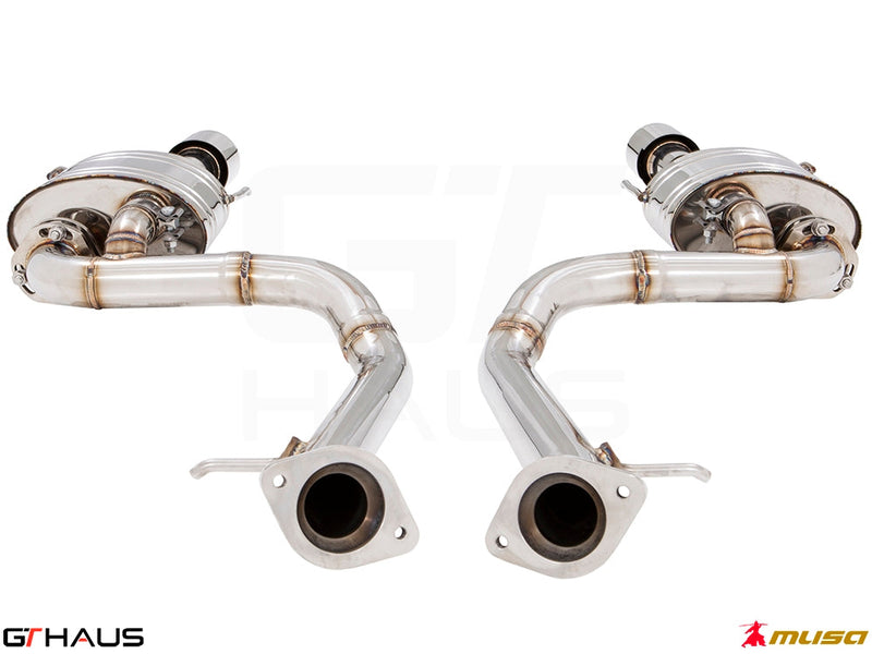 Premium performance exhaust system for Lexus RC F (V8) 2014+, featuring stainless steel construction and electronic valve control.
