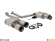 Premium performance exhaust system for Lexus RC F (V8) 2014+, featuring stainless steel construction and electronic valve control.