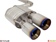 Premium exhaust system for Lexus RC F V8 (2014+) featuring dual tips and advanced valve control technology.