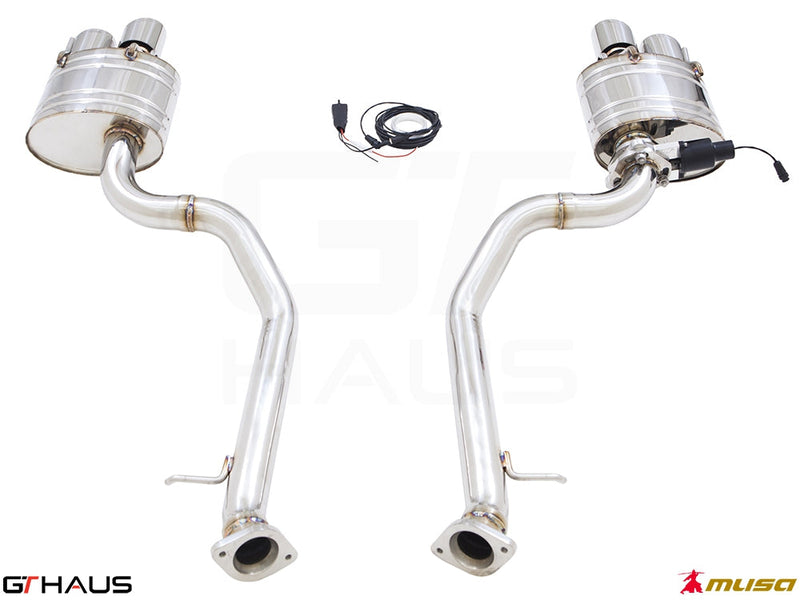 Premium exhaust system for Lexus RC 350/350 F-Sport (AWD) 2014+, featuring stainless steel construction and electronic valve control.