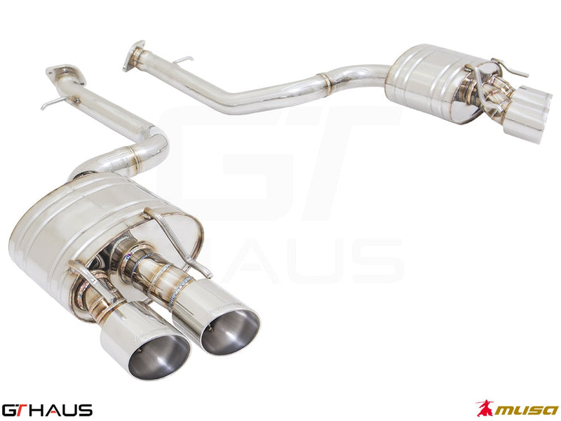Premium performance exhaust system for Lexus RC 350/350F-Sport AWD, featuring dual tips and stainless steel construction.