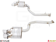 Premium performance exhaust system for Lexus RC 350/350 F-Sport (RWD) 2014+, featuring stainless steel construction and dual tips.