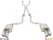 Premium performance exhaust system for Lexus RC 350/350 F-Sport (RWD) 2014+, featuring stainless steel construction.