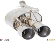 Premium exhaust system for Lexus RC 350/350F Sport, featuring dual polished tips and advanced valve control technology.
