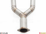 Straight cat-back mid pipe section for Nissan 370Z (Z34) 2009-2020, designed for GTS models, showcasing high-quality stainless steel construction.