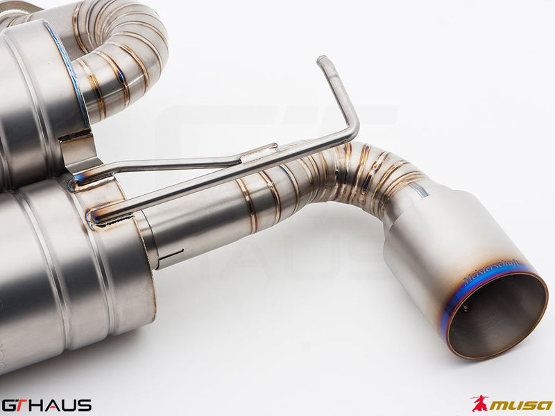 Premium exhaust system for Nissan 370Z Nismo Edition, featuring stainless steel construction and precision engineering.