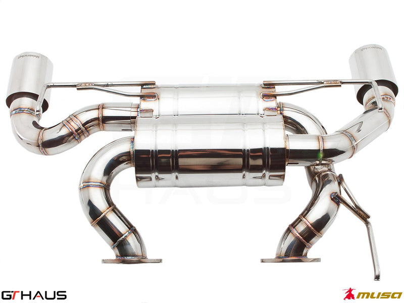 Premium stainless steel exhaust system for Nissan 370Z Coupe/Cabrio 3.7L V6 VVEL, enhancing performance and sound.