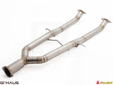 Straight cat-back mid pipe section for 2023+ Nissan RZ34 Z Coupe and Cabrio, designed for GTS models, featuring durable stainless steel construction.