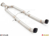 Straight cat-back mid pipe section for 2023+ Nissan RZ34 Z Coupe and Cabrio, designed for GTS models, featuring stainless steel construction.